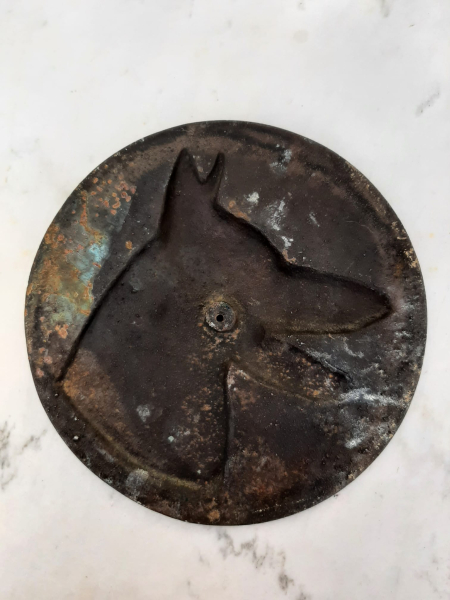 Bronzierte Eisenplakette Schäferhund 19 cm – slika 2