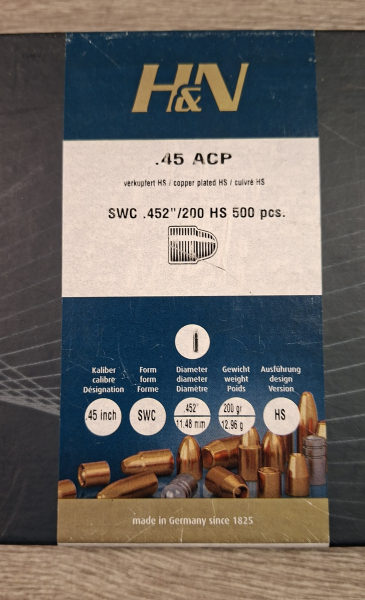H & N SWC.45 ACP Geschosse – afbeelding 1