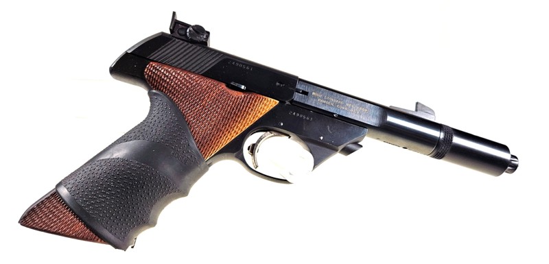 Pistole, High Standard, Supermatic, .22lr, Laufgewinde, Mündungsfeuerdämpfer – Bild 1