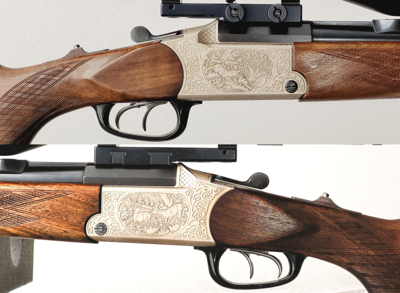 BBF Blaser Mod. ES67 Arabesken 5,6x50R Mag. & 12/70 ZF AKAH 3 - 12x56 Recknagel Rusan – Bild 3