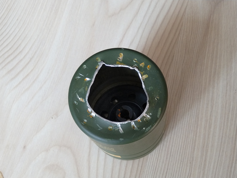 Nebelwurfkörper gelb, elektrische Zündung, VEB Silberhütte, DDR, Handgranate, NVA – Bild 2