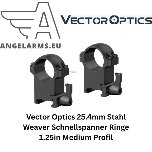 Vector Optics 25.4mm Stahl Weaver Schnellspanner Ringe 1.25in Medium Profil – Bild 1