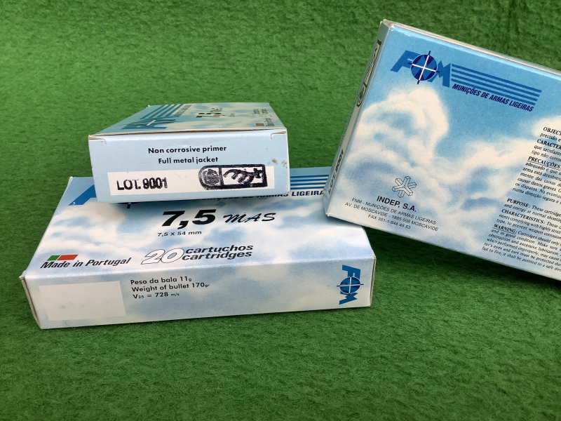 180 Patronen Kaliber 7,5x54 MAS, 11g VM, FNM / Indep – Bild 2