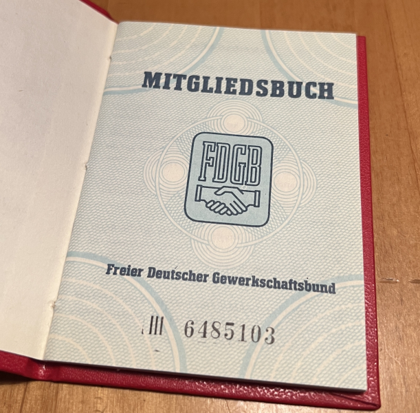DDR FDGB Mitgliedsbuch – Original Zeitdokument / Sammlerstück (Gewerkschaft) – Bild 2