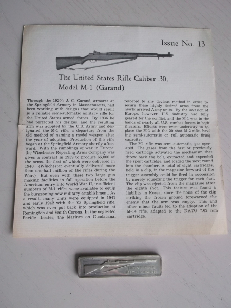 *** US-Garand 30M1- 1936 - Hall of Fame - American Weapons - The Lincoln Mint mit Metallplakette *** – Bild 3