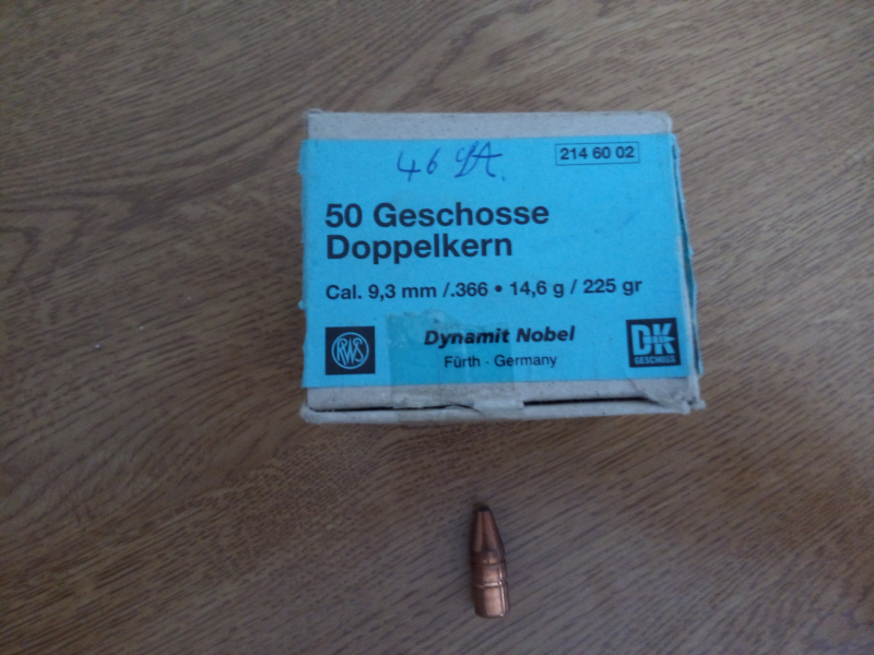RWS Doppelkern Geschosse, 9,3mm/.366, 225 gr, 46 St – Bild 1