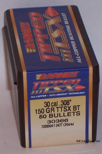 50St. BARNES .30(.308) - 150 - TTSX(Tipped Triple Shock X-Bullet) - #30366 - Versand ab 6,40€ – Bild 1