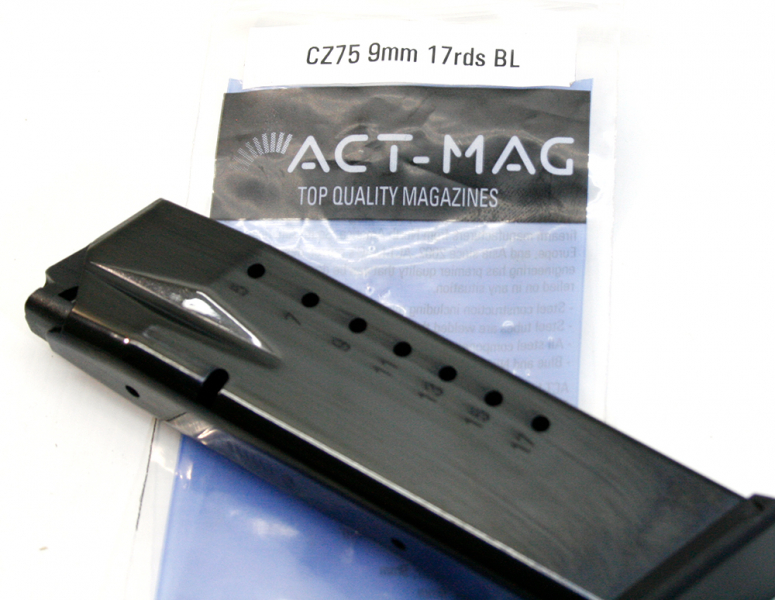 ACT MAG 17-Schuss Ersatzmagazin Metal CZ 75 9mm 9x19 | brüniert blued scharz | NEU für CZ75 Modelle – Bild 1