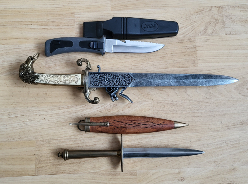 Tauchermesser u. 2 unbekannte Dolche , no Bajonett, Säbel – Bild 2
