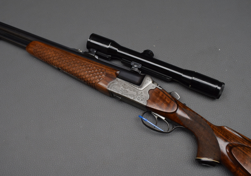 Ferlacher Ferlach Sodia Bockbüchsflinte, Kaliber 12/70 5,6x57R, ZF Zeiss 1,5-6x42 Abs.1, gut – Bild 1