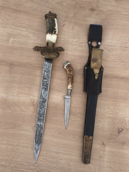 Hirschfänger mit Beimesser – Bild 2