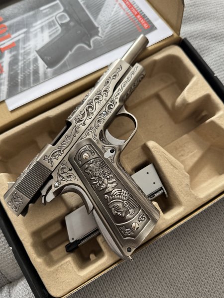 Wei-ETech M1911 Etched Version Mehico Druglord Vollmetall GBB 6mm – Bild 3