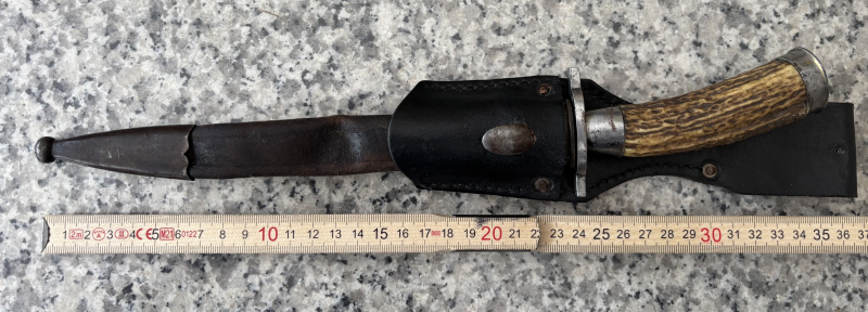 alter Grabendolch? Kampfmesser? Scheide + Koppelschuh - 1. WK ? - – kuva 1