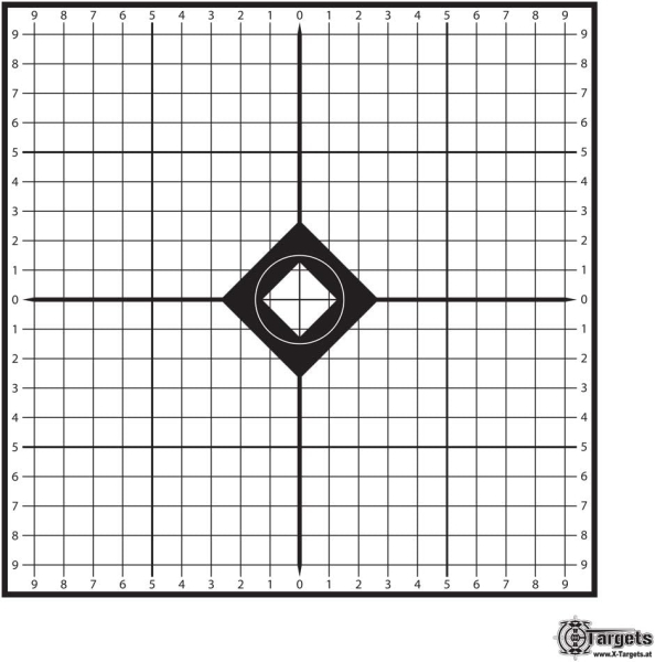 100 Stück Einschießscheibe Karton 26x26cm zum einhängen 1cm Raster – Bild 1