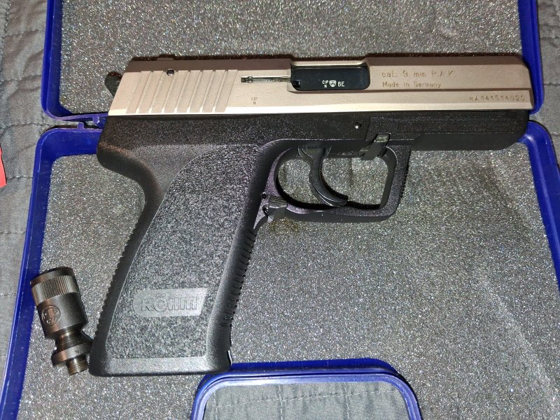 Röhm RG 96 Nickel mit Zubehör Schreckschusspistole 9 mm P.A.K. SRS RG96 vernickelt neu ungeschossen – Bild 3