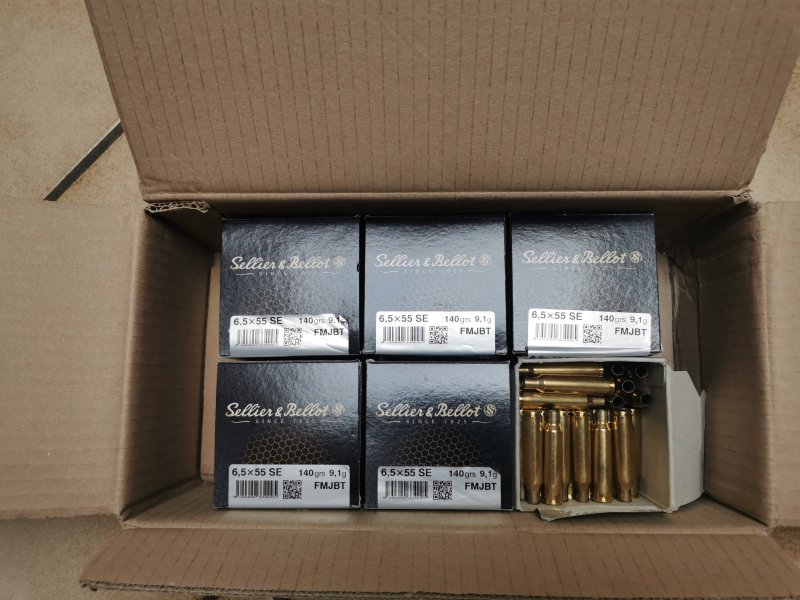 300 Messinghülsen -Schwedenmauser-, 6,5x55 von S&B, 1 x abgeschossen – Bild 1
