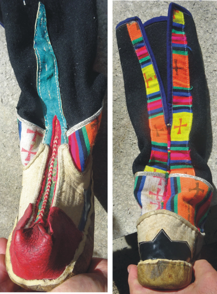 Orig. antike farbenfreudige tibetanische Stiefel – Bild 2