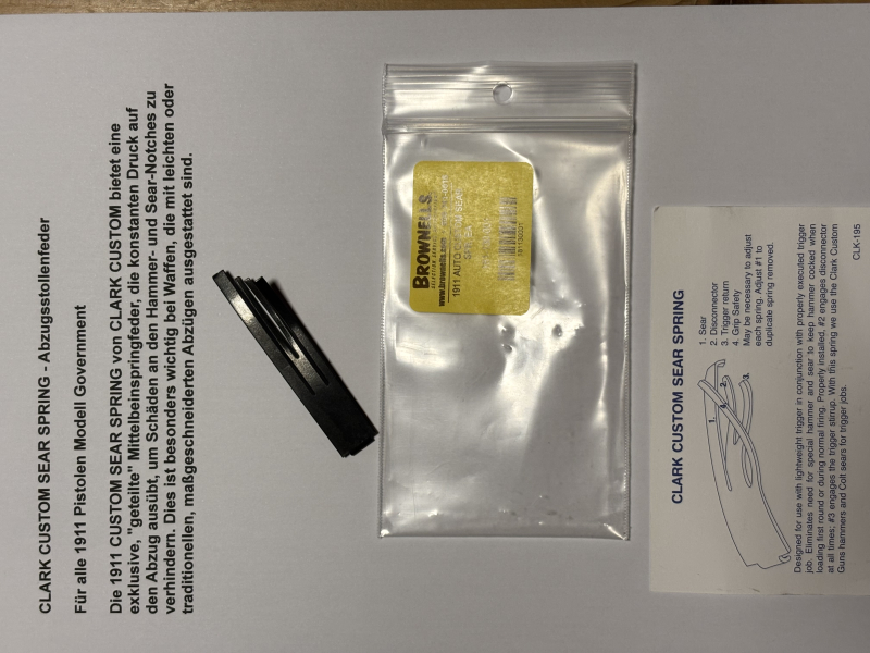 CLARK CUSTOM SEAR SPRING Auslösefeder Abzugstollenfeder 4 - Schenkelfeder – Bild 1