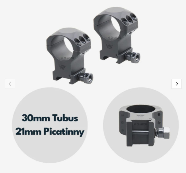 Vector Optics XASR-3003 X-Accu Montage für 30mm Tubus, 21mm Picatinny, h= 35mm (BH= 20 mm) – Bild 1