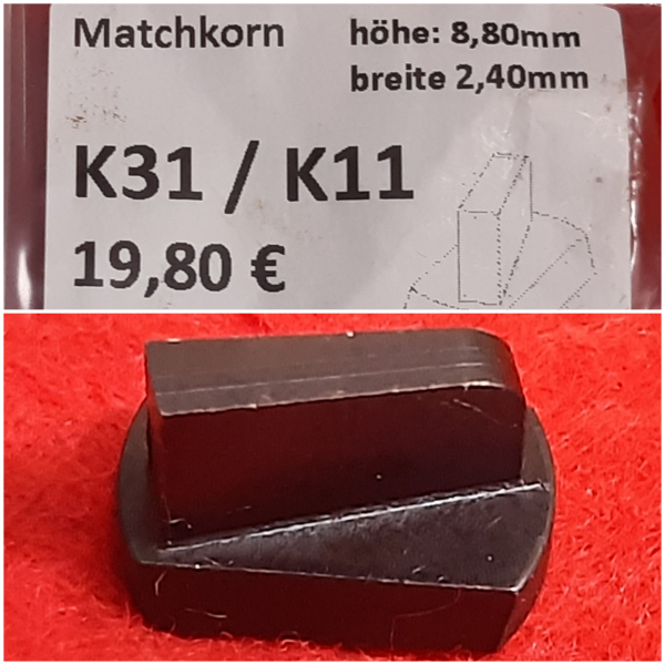 Schweizer K31 Match-Korn 8,8mm für 100 Meter – Bild 1