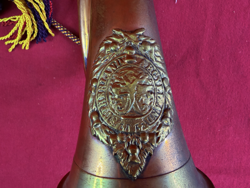 Signalhorn , Kavellerie Horn, Bugle, Kupfer Messing, mit Quaste – Bild 3