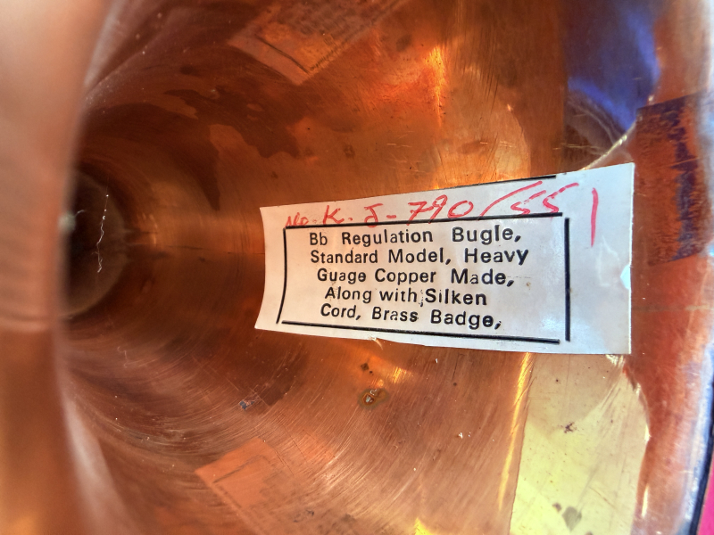 Signalhorn , Kavellerie Horn, Bugle, Kupfer Messing, mit Quaste – Bild 4