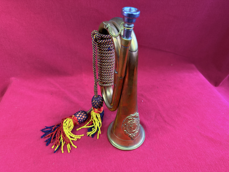 Signalhorn , Kavellerie Horn, Bugle, Kupfer Messing, mit Quaste – Bild 2