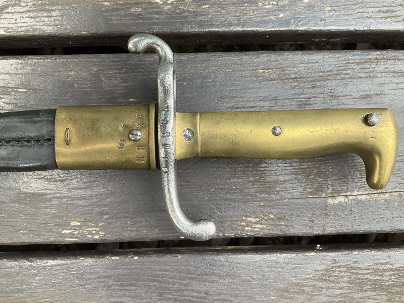 Seitengewehr 1871 NUMMERNGLEICH mit Lederscheide – Bild 4