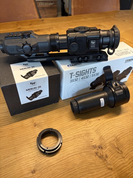 Komplettpaket Liemke Merlin-35 Wärmebildoptik und Steiner TSights 3x32 für Blaser Sattelmontage – Bild 1
