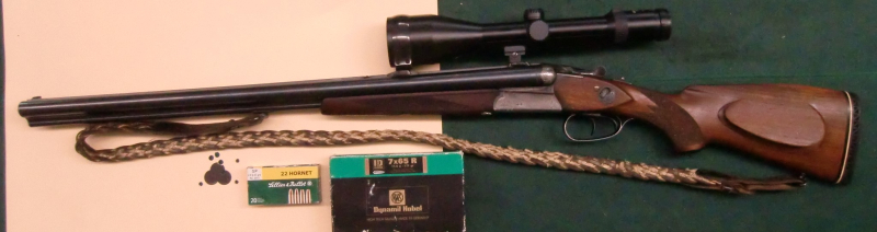 Suhler Drilling aus 1.Hand eingeschossen mit Zeiss Diavari 3-12x56Leucht +ESL .22Hornet – Bild 2