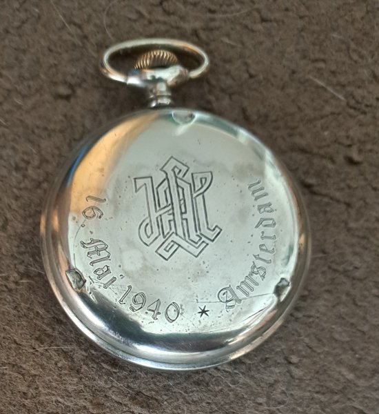 Taschenuhr "16.Mai 1940 Amsterdam" LAH. – Bild 2