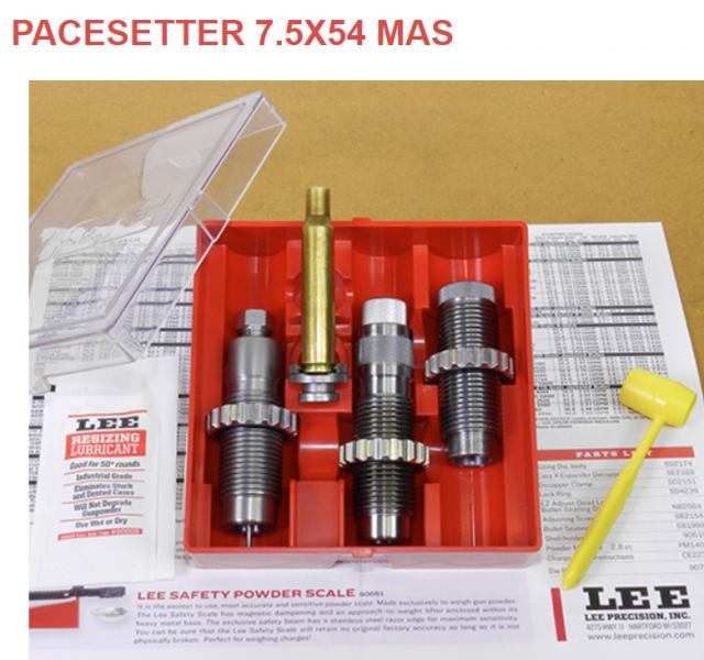 LEE 3-Die-Pacesetter Langwaffen Matrizensatz-SET Full-Length | 7,5x54 MAS FRENCH - 7.5 x 54 #90246 – Bild 1