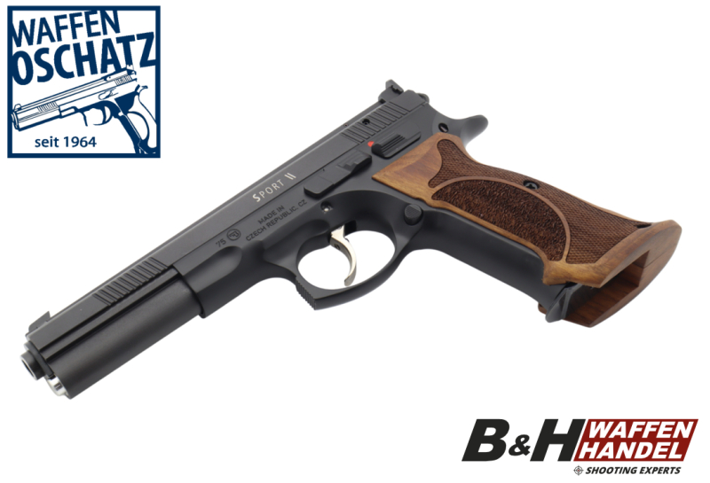 Neuwaffe, auf Lager: Waffen Oschatz CZ 75 Sport II SA/DA mit Nussbaum Matchgriff CZ75B – Bild 1