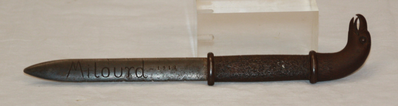 1. W.K. Schützengrabenkunst "Trench Art" Papiermesser – Bild 1