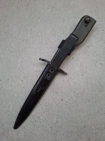 aufpflanzbarer DEMAG DUISBURG dt. Ganzstahl Grabendolch WK I Kampfmesser Bajonett, Solingen, SG84/98 – Bild 2