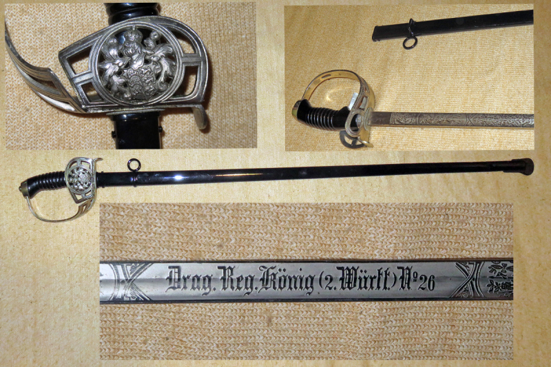 Kavallerie Degen KD 89 Dragoner Regiment König (2. Württemberg) No. 26 – Bild 1