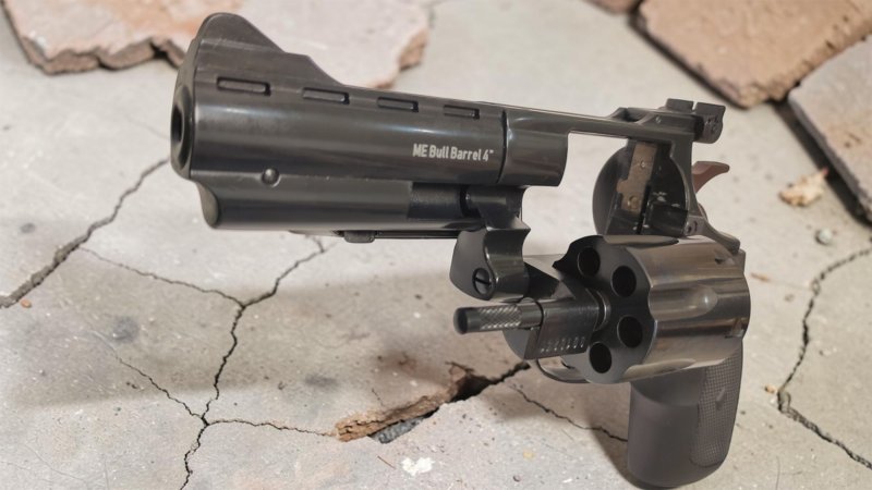 ME Bull Barrel 4" LEP Revolver 5,5mm - F-Zeichen - XXL Zubehör: Pufferpatronen, Schnelllader, Koffer – Bild 5