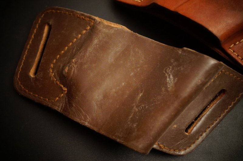 Konvolut: 3x Vintage AKAH Leder-Holster, PPK, PP o. ä. – Bild 2