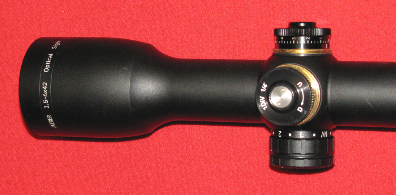 TOP ZF / Zielfernrohr, ein JAEGER 1,5 - 6 x 42 mit dem Absehen 4 mit Leuchtpunkt – Bild 2