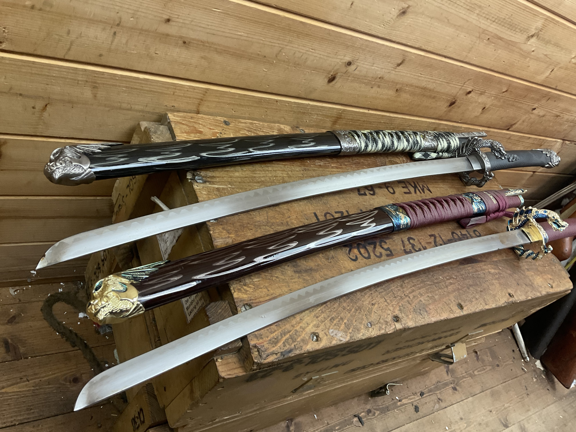 Konvolut Katana Samurei Schwerter 2 Stück!!! Anschauen! Drachen! – Bild 2