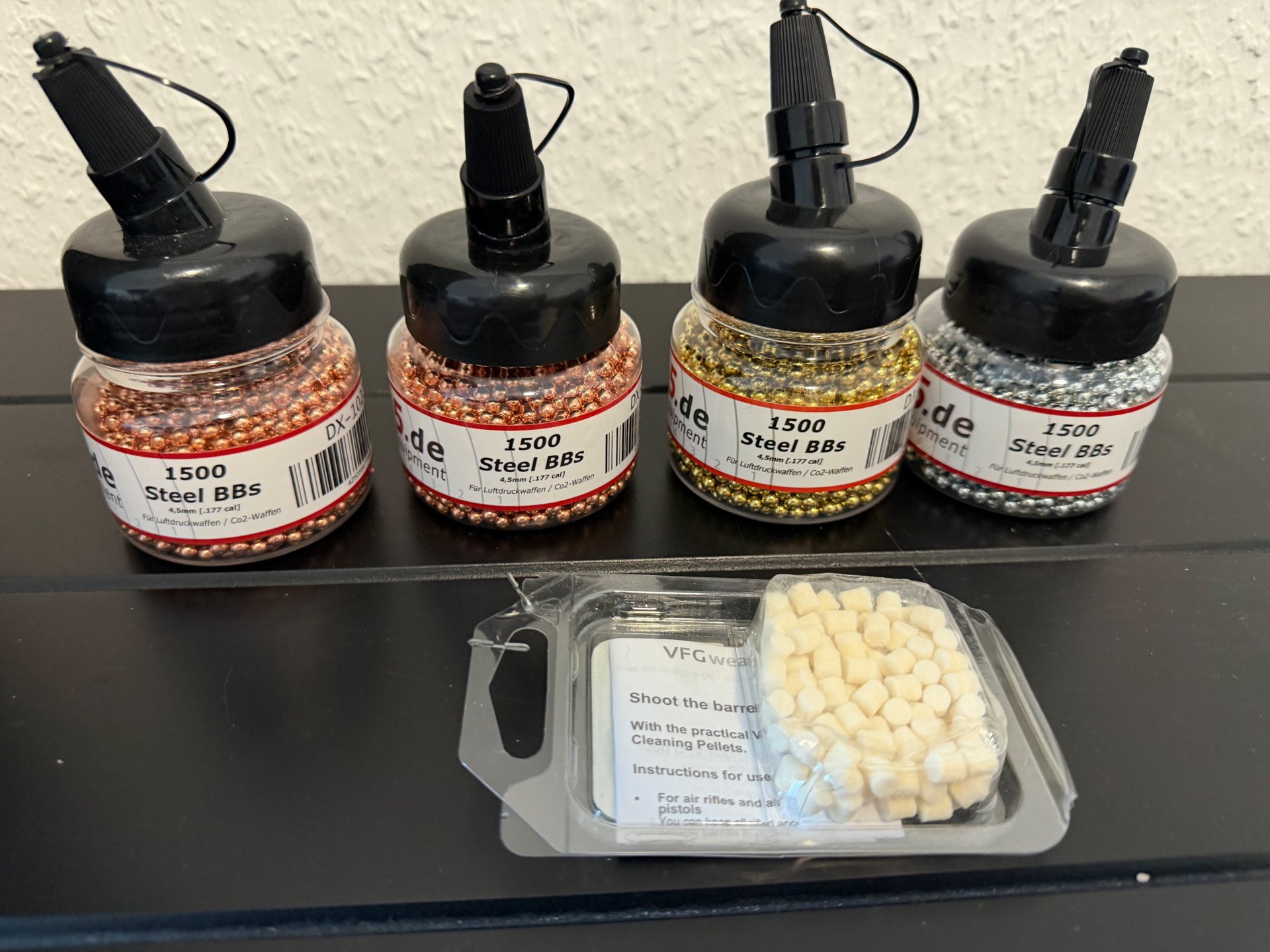Konvolut 4,5 mm Steel BBs – 4x 1500 Stück + VFG Reinigungs-Pellets – Bild 3