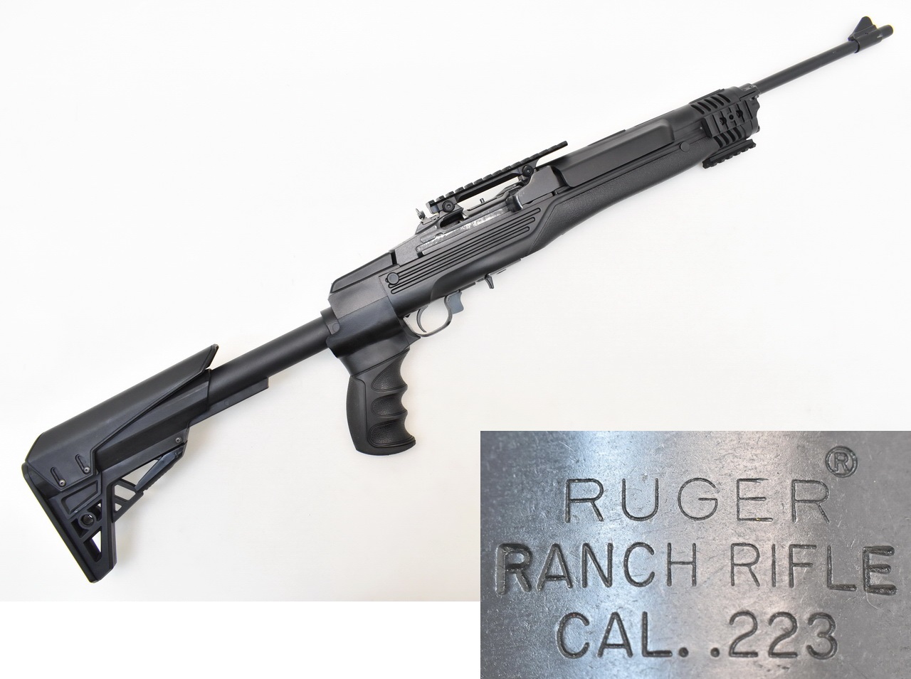 RUGER " Ranch Rifle " SL - Büchse im Kal .223 Rem. mit ATI Klappschaft & Holzschaft – Bild 1