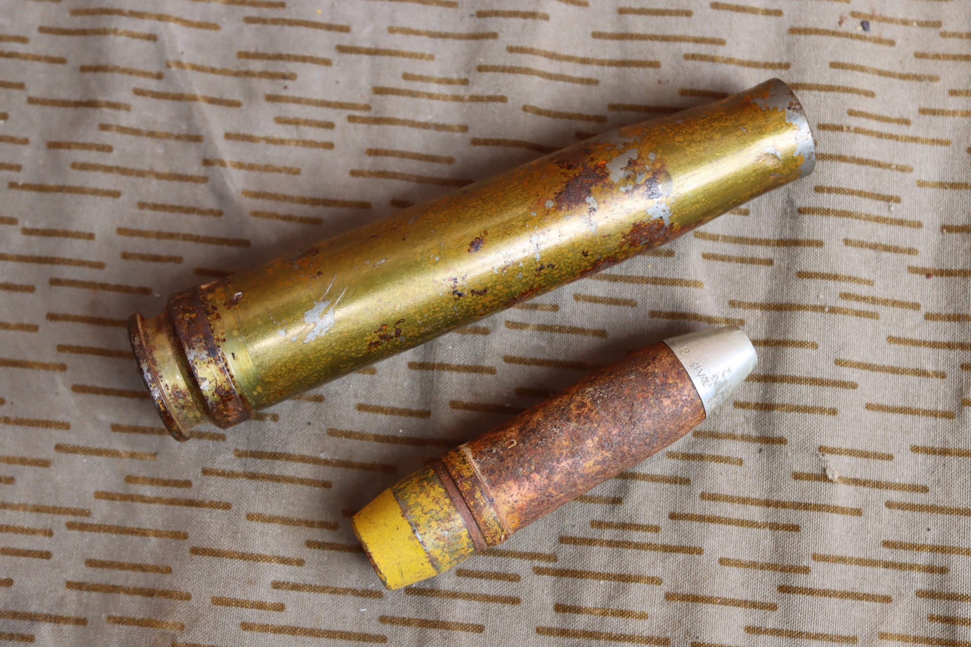 2cm Flak 38 Patrone 2.Weltkrieg Deko Munition 1944 – Bild 3