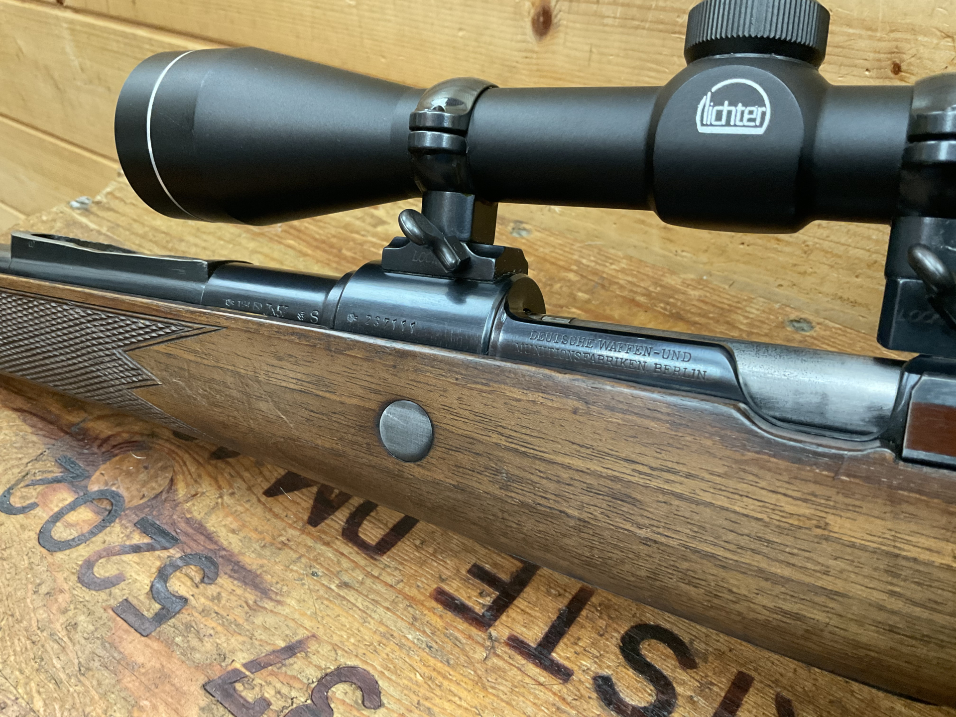 Karabiner DWM Umbau auf Stutzen jagdlich, Kal. 7x57, Stufenlauf! Leuchtpunkt! – Bild 2
