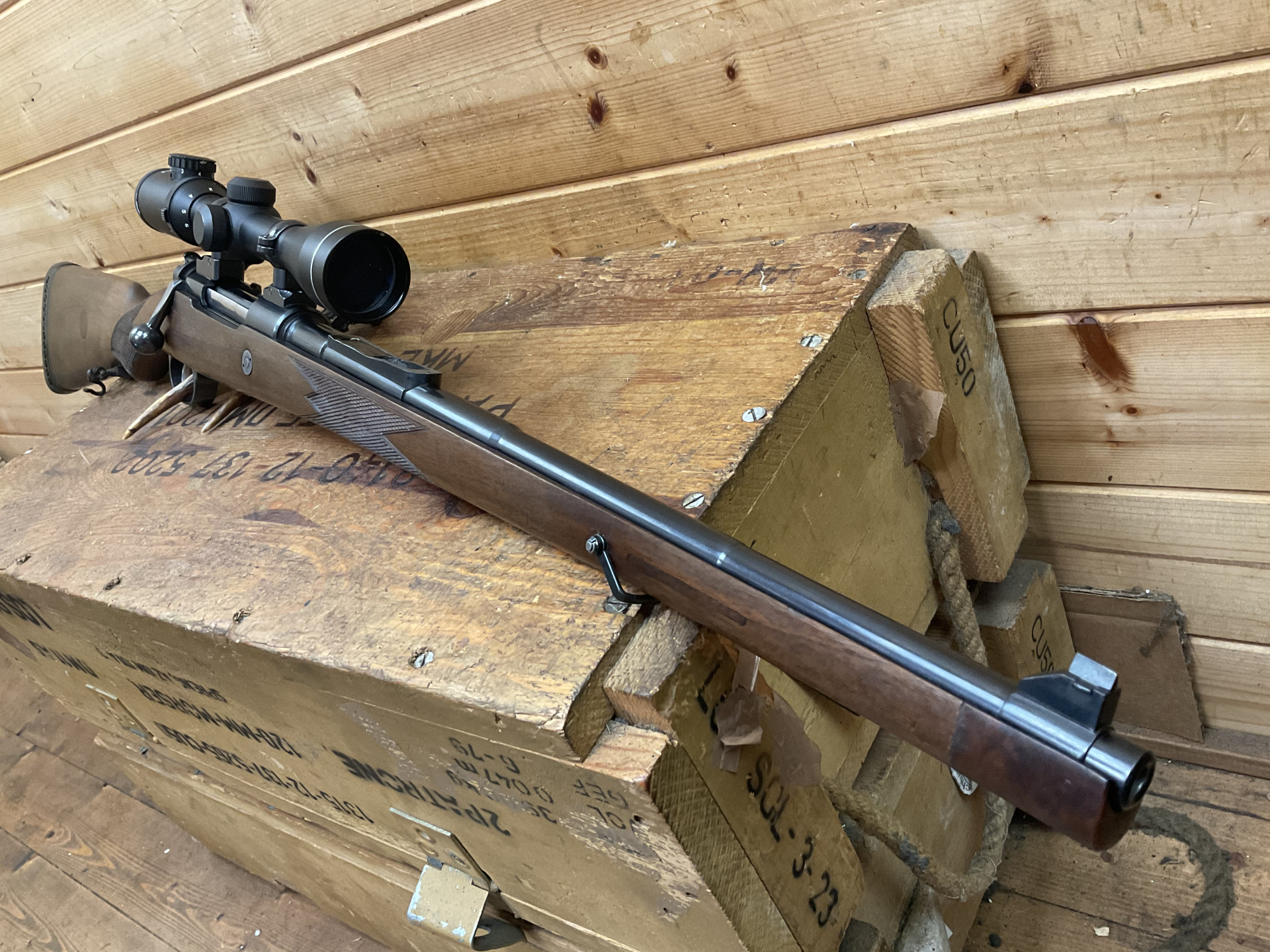 Karabiner DWM Umbau auf Stutzen jagdlich, Kal. 7x57, Stufenlauf! Leuchtpunkt! – Bild 4