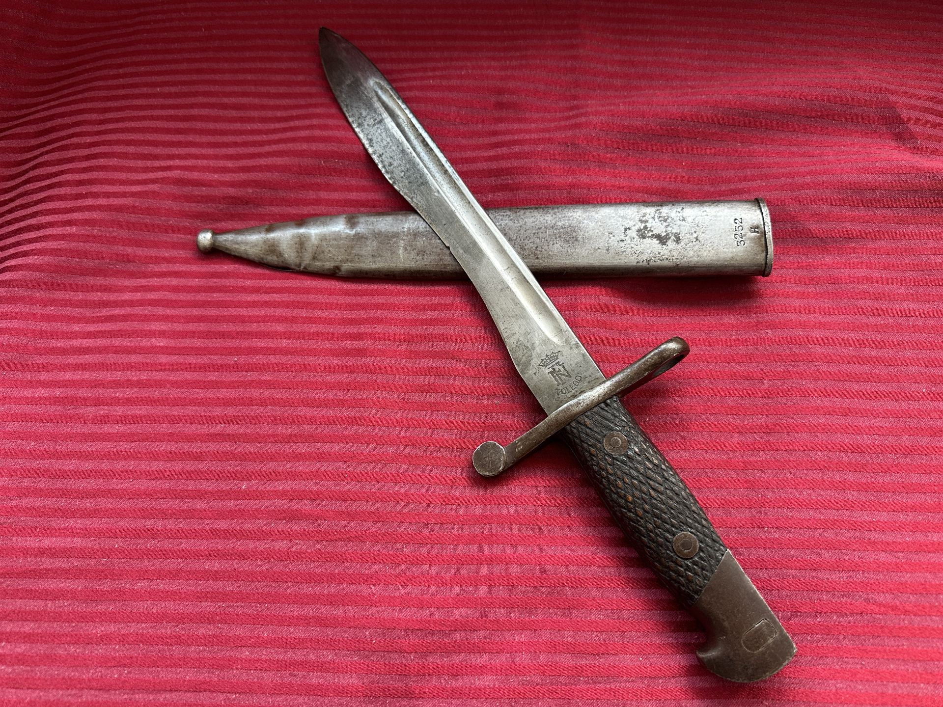 +++ Original 2. Weltkrieg spanisches Toledo-Machetenbajonett mit Doppelnr. aus Sammlung selten so !! – Bild 2