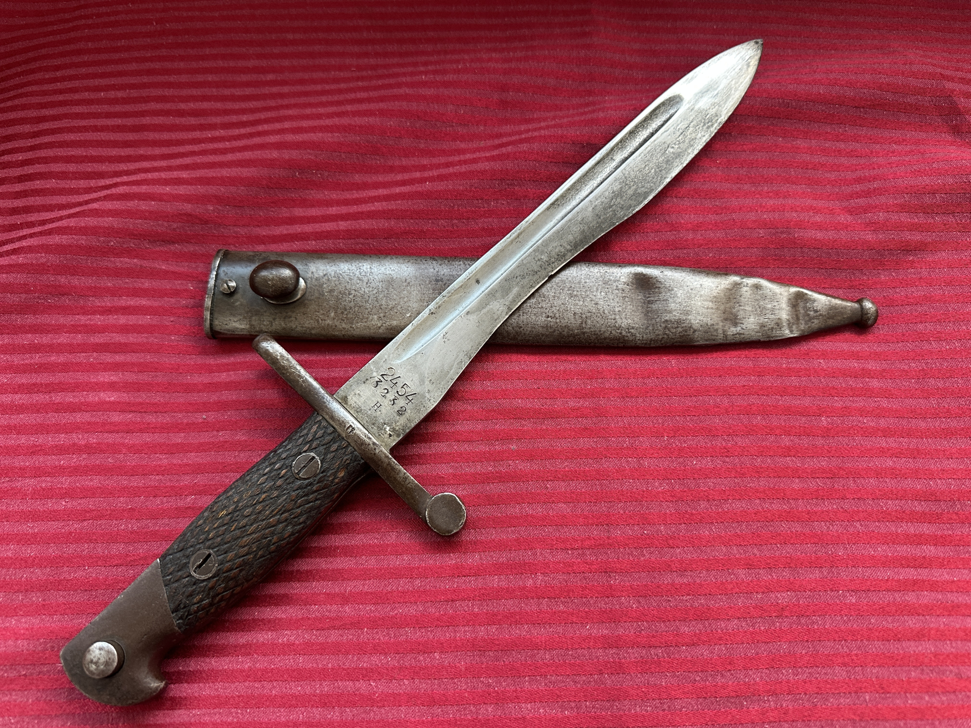 +++ Original 2. Weltkrieg spanisches Toledo-Machetenbajonett mit Doppelnr. aus Sammlung selten so !! – Bild 1