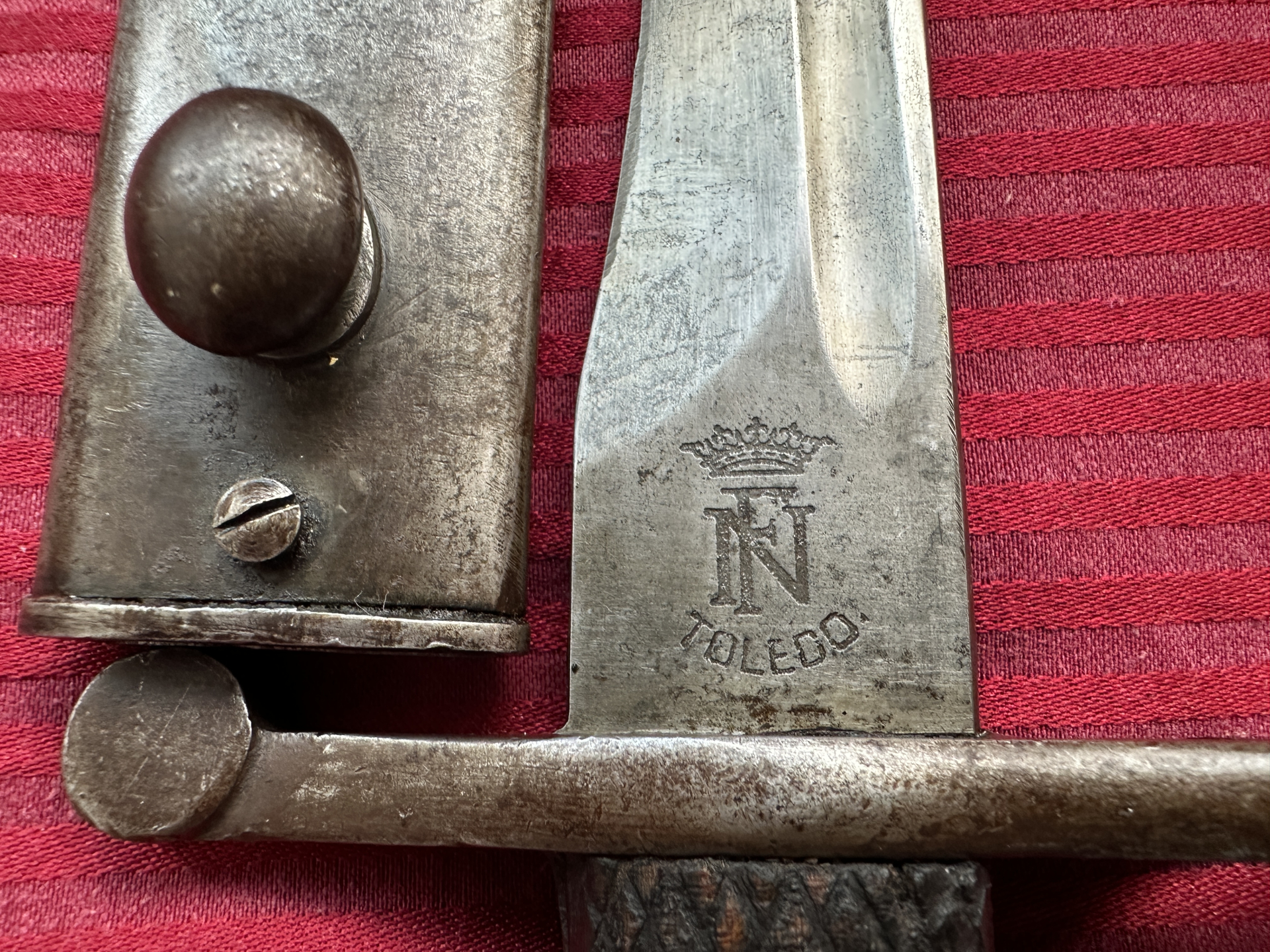 +++ Original 2. Weltkrieg spanisches Toledo-Machetenbajonett mit Doppelnr. aus Sammlung selten so !! – Bild 3