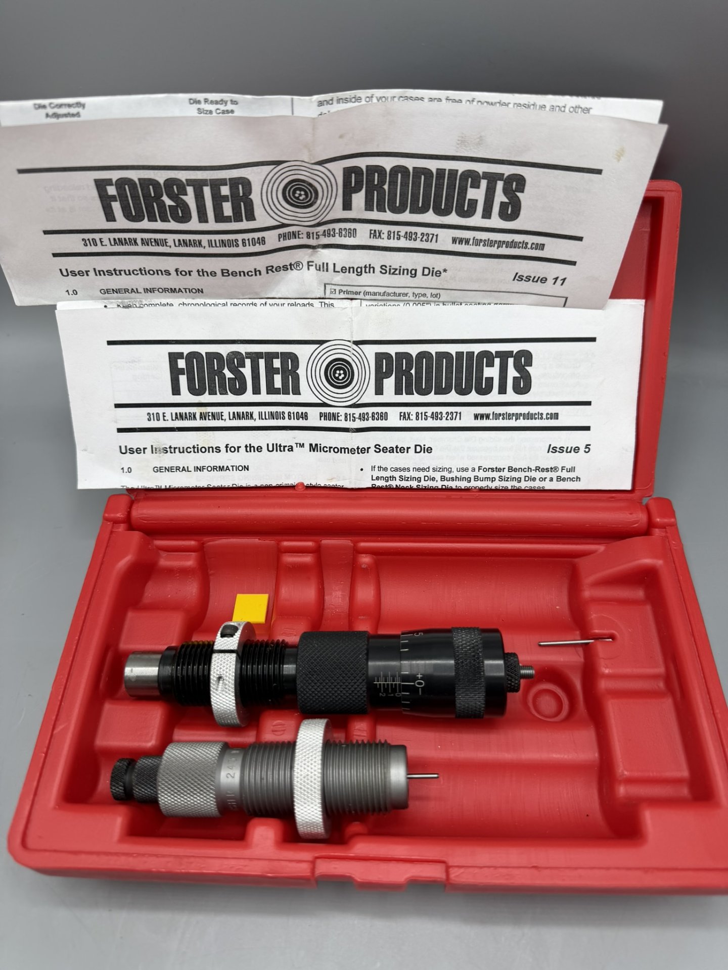 Forster Precision Bench Rest Reloading Dies Matrizen Satz .243 WIN Micrometer Full Length Sizing – Bild 1