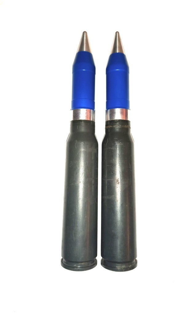 30 mm Dekopatrone 30x173 mm Deko Patrone 30 x 173 Dekomunition ATK MK 44 Bushmaster blau Geschoss – Bild 1